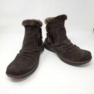 BareTraps Women's 8M Empire Brown Suede Faux Fur Lined Ankle Boots Winter